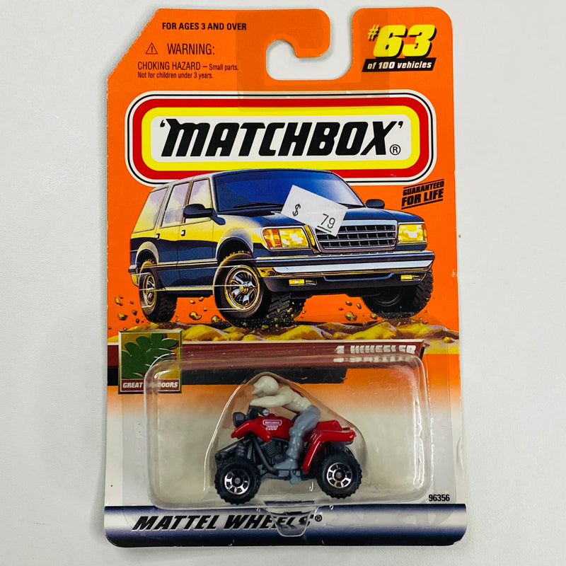 2000 Matchbox CHASE de Edición Limitada Great Outdoors 4 Wheeler rojo con Piloto