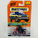 1999 Matchbox Mountain Cruisers Dirt Bike rojo con Piloto Primera Edición