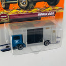 1999 Matchbox Farm Bedford Horse Box turquesa con 2 Caballos