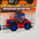 1999 Matchbox Farm Mercedes Benz Trac 1600 Turbo azul con rojo
