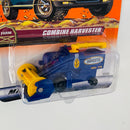 1999 Matchbox Farm Combine Harvester cosechadora azul con Cabezal Rotativo