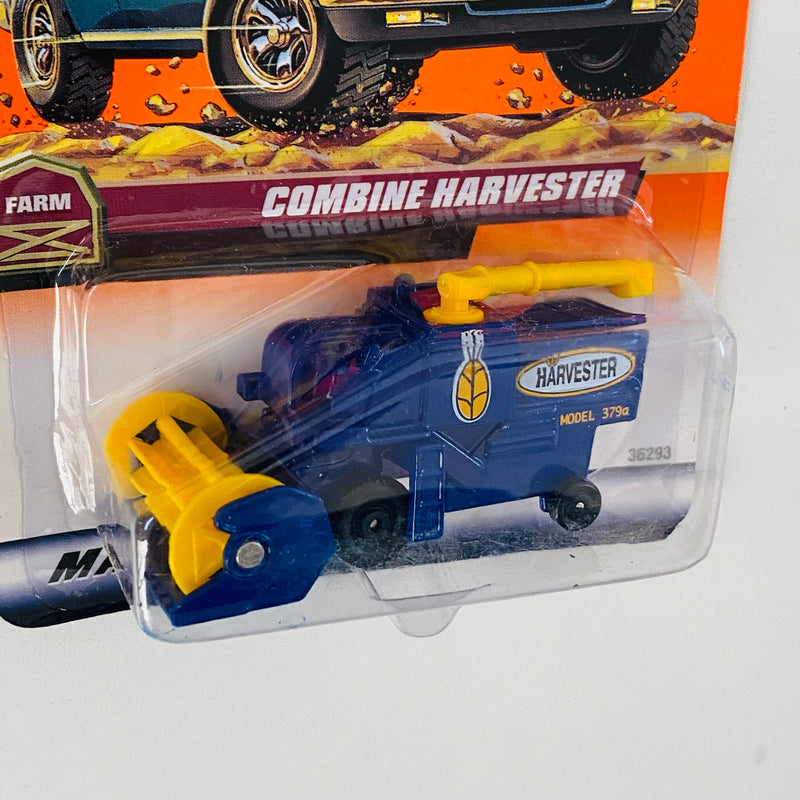 1999 Matchbox Farm Combine Harvester cosechadora azul