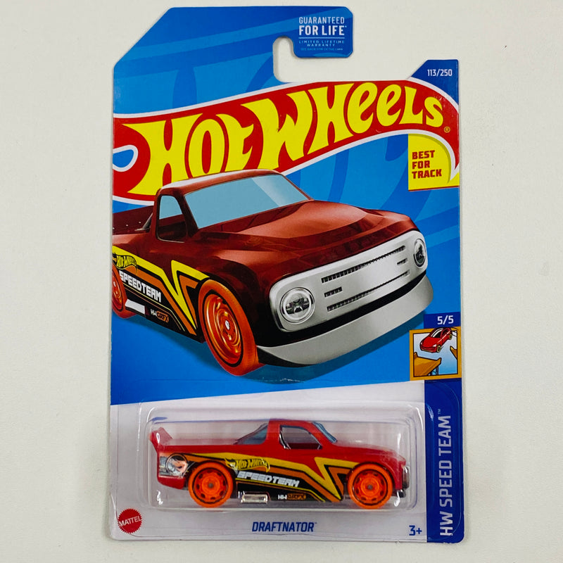 2022 Hot Wheels Treasure Hunt HW Speed Team Draftnator rojo DD8 base ZAMAC