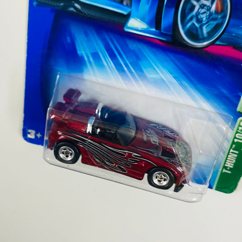 2004 Hot Wheels Treasure Hunt T-Hunt Tantrum rojo metálico Llantas de Goma RR