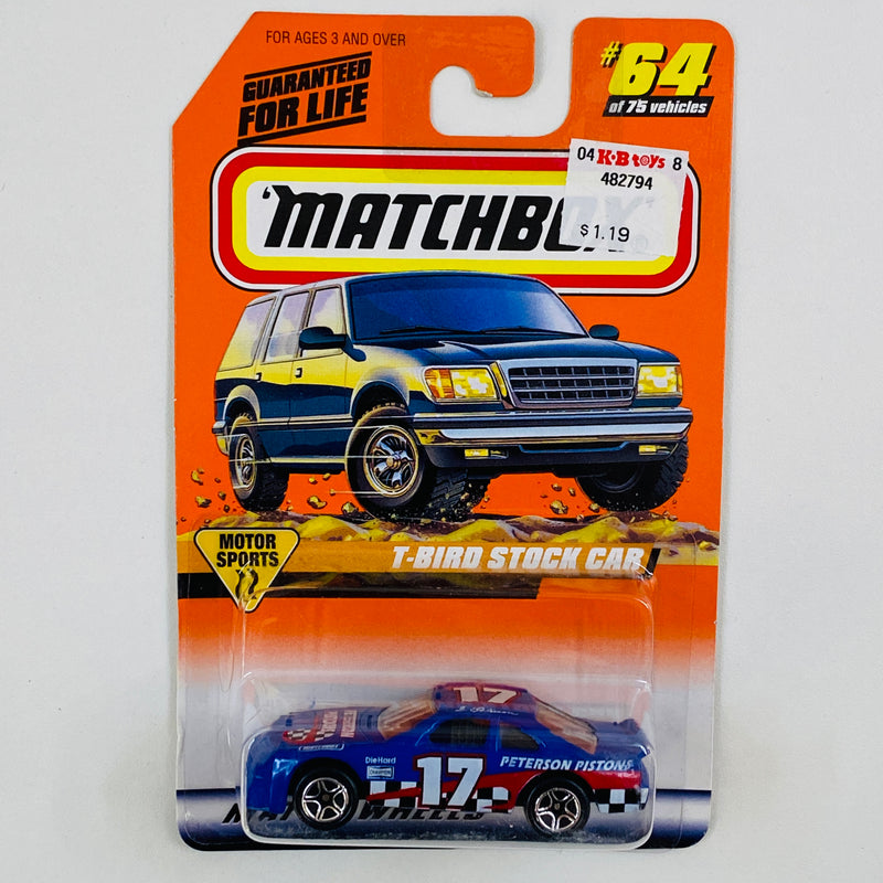 1998 Matchbox Motor Sports Ford Thunderbird T-Bird Stock Car azul