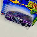 2002 Hot Wheels Treasure Hunt Factory Sealed Tail Dragger 41 Ford Coupe morado metálico Llantas de Goma RR base ZAMAC