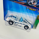2005 Hot Wheels Treasure Hunt T-Hunt 1958 Corvette blanco con flamas Llantas de Goma RR