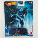 2021 Hot Wheels Premium Pop Culture DC Comics Batman HW Tour Bus azul metálico Llantas de Goma RR base ZAMAC