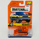 1998 Matchbox Moving Parts Big Movers Caterpillar D9 Tractor Bulldozer naranja con Pala Frontal Móvil