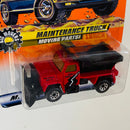 1998 Matchbox Moving Parts Big Movers Chevrolet Maintenance Truck rojo con Pala Extraíble