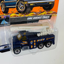 2000 Matchbox CHASE de Edición Limitada On The Road Again GMC Bucket Truck negro Primera Edición con Canastilla Elevadora