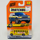1998 Matchbox Big Movers Wayne Lifeguard School Bus amarillo - Detalle Burbuja