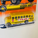 1998 Matchbox Big Movers Wayne Lifeguard School Bus amarillo - Detalle Burbuja