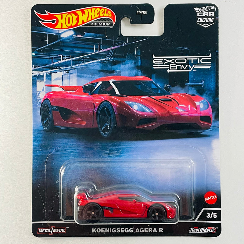 2022 Hot Wheels Premium Car Culture Exotic Envy Koenigsegg Agera R rojo Llantas de Goma RR