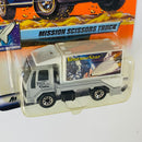 2000 Matchbox CHASE de Edición Limitada Space Explorer Ford Mission Scissors Truck plata metálico con Plataforma Elevadora