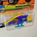 2000 Matchbox Air Travel Mission Chopper morado con Hélices Rotativas