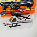 1998 Matchbox Moving Parts To The Rescue Helicopter blanco Bombero con Hélices Rotativas
