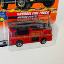 1998 Matchbox Moving Parts To The Rescue Snorkel Fire Truck rojo Bombero con Canastilla Elevadora