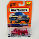 1999 Matchbox Fire Rescue International Fire Pumper rojo Bombero Primera Edición