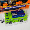 1999 Matchbox Fire Rescue Mack Auxiliary Power Truck verde Bombero