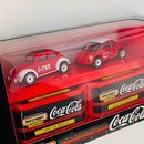 1999 Matchbox Collectibles Target Exclusive Coca Cola 2 Pack Set de 2 - Volkswagen 1962 VW Beetle y 1998 Coke VW Concept 1 con Llantas de Goma