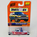 1999 Matchbox Fire Rescue Police Launch Boat blanco con rojo Bombero