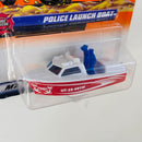 1999 Matchbox Fire Rescue Police Launch Boat blanco con rojo Bombero