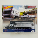 2022 Hot Wheels Premium Car Culture Team Transport Mercedes Benz 300 SL y camión Euro Fleet con Llantas de Goma RR