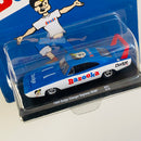 2022 M2 Machines Auto-Drivers Limited Edition 1/9,600 Bazooka Bubble Gum 1969 Dodge Charger Daytona HEMI R91 blanco con azul Llantas de Goma