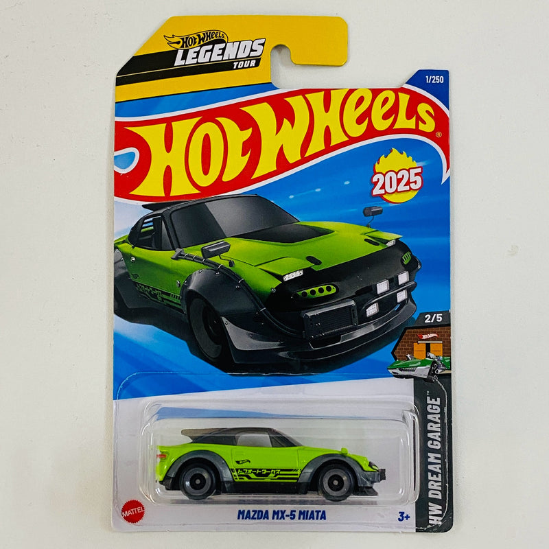 2025 Hot Wheels Legends Tour Winner HW Dream Garage Mazda MX-5 Miata verde L4 Primera Edición
