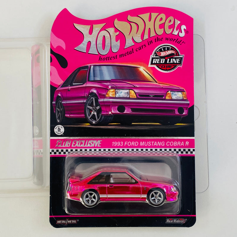 2024 Hot Wheels 24th Annual Collectors Nationals RLC Party Exclusivo Red Line Club Pink Edition 1993 Ford Mustang Cobra R rosado spectraflame Llantas de Goma RR