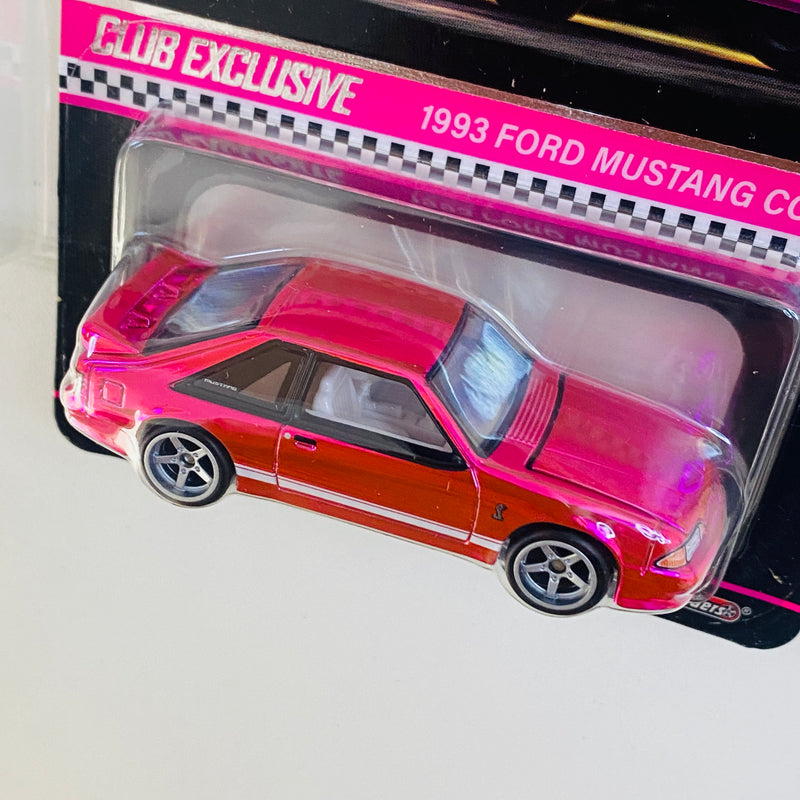 2024 Hot Wheels 24th Annual Collectors Nationals RLC Party Exclusivo Red Line Club Pink Edition 1993 Ford Mustang Cobra R rosado spectraflame Llantas de Goma RR