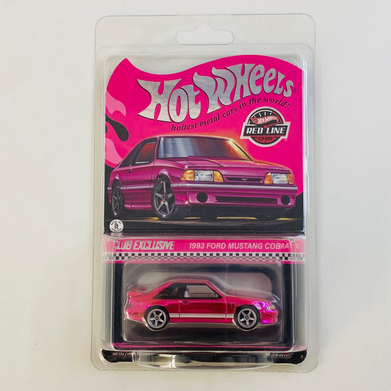 2024 Hot Wheels 24th Annual Collectors Nationals RLC Party Exclusivo Red Line Club Pink Edition 1993 Ford Mustang Cobra R rosado spectraflame Llantas de Goma RR