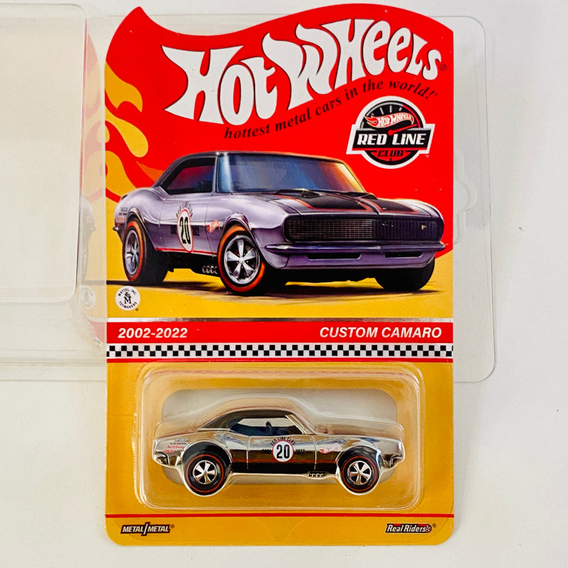 2022 Hot Wheels RLC 20th Anniversary Exclusivo Red Line Club Custom Camaro Chevrolet cromado Llantas Redline RL