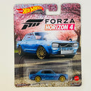 2021 Hot Wheels Premium Entertainment Forza Horizon 4 Nissan Skyline H/T 2000 GT-X azul metálico Llantas de Goma RR