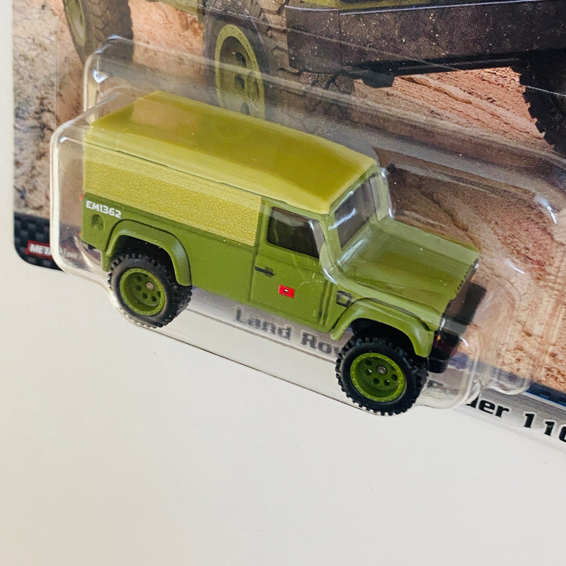 2023 Hot Wheels Premium Fast & Furious Rápidos y Furiosos Land Rover Defender 110 verde Llantas de Goma RR - Detalle Tarjeta