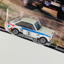 2024 Hot Wheels Premium Pop Culture Forza Horizon 5 78 Ford Escort RS 1800 MK2 blanco Llantas de Goma RR - Detalle Burbuja A