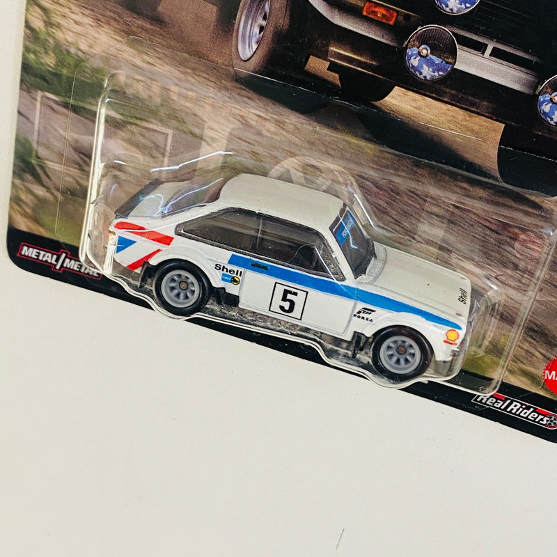 2024 Hot Wheels Premium Pop Culture Forza Horizon 5 78 Ford Escort RS 1800 MK2 blanco Llantas de Goma RR - Detalle Burbuja B