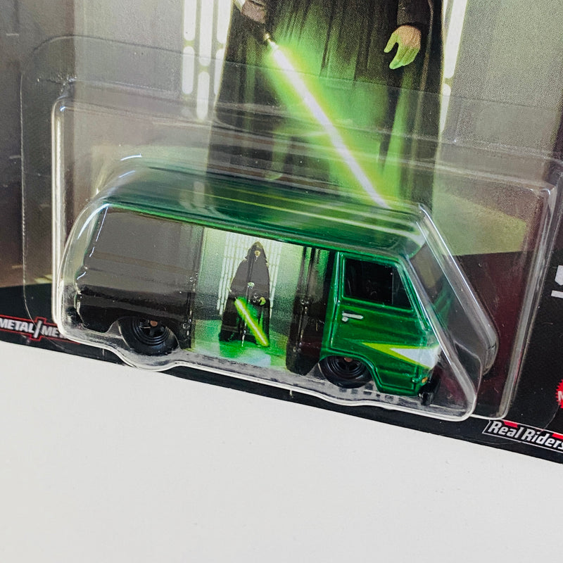 2023 Hot Wheels Premium Pop Culture Star Wars The Mandalorian Luke Skywalker 66 Dodge A100 negro con verde Llantas de Goma RR