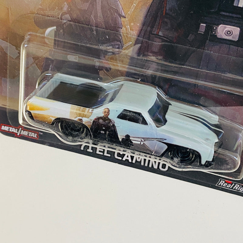 2023 Hot Wheels Premium Pop Culture Star Wars The Mandalorian Moff Gideon 71 El Camino Chevrolet blanco Llantas de Goma RR