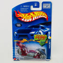2002 Hot Wheels Race & Win Fright Bike 133 rojo MC3 base ZAMAC