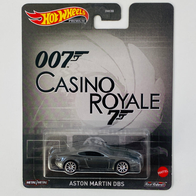 2023 Hot Wheels Premium Entertainment James Bond 007 Casino Royale Aston Martin DBS gris Llantas de Goma RR
