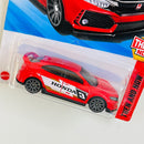 2025 Hot Wheels Then and Now 2018 Honda Civic Type R rojo 10SP