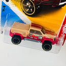 2012 Hot Wheels Thrill Racers Earthquake Mega-Duty rojo 6SP base ZAMAC