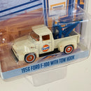2017 Greenlight Running on Empty GULF 1956 Ford F-100 with Tow Hook beige Llantas de Goma - Detalle Burbuja