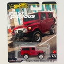 2024 Hot Wheels Premium Pop Culture Fast & Furious Rápidos y Furiosos Toyota Land Cruiser FJ43 rojo Llantas de Goma RR Primera Edición