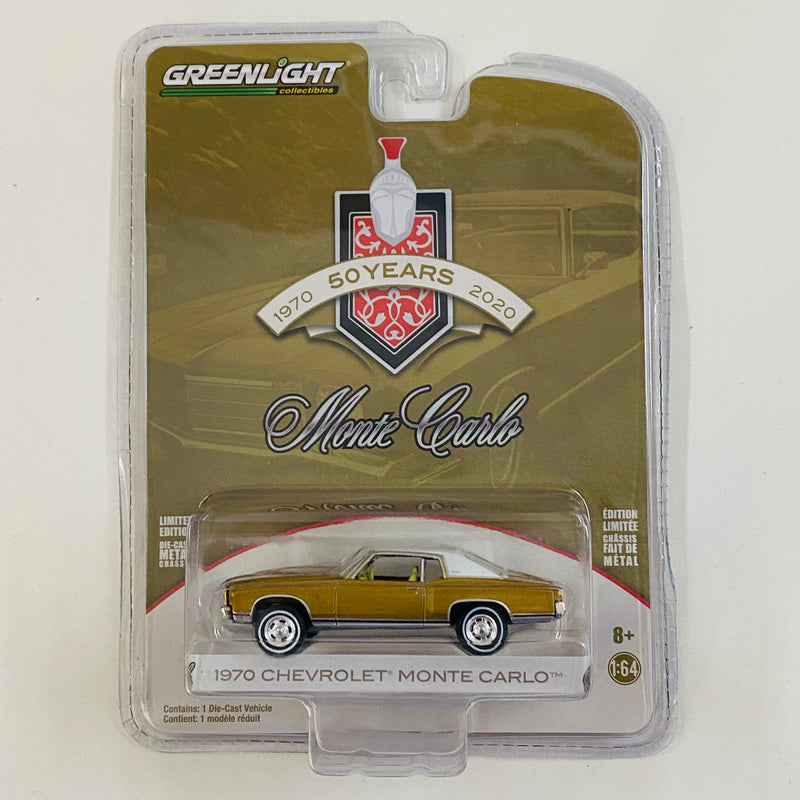 2021 Greenlight Limited Edition 50 Years 1970 Chevrolet Monte Carlo dorado Llantas de Goma