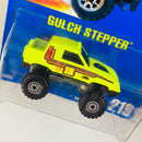 1993 Hot Wheels Gulch Stepper 219 amarillo fluorescente CT base ZAMAC