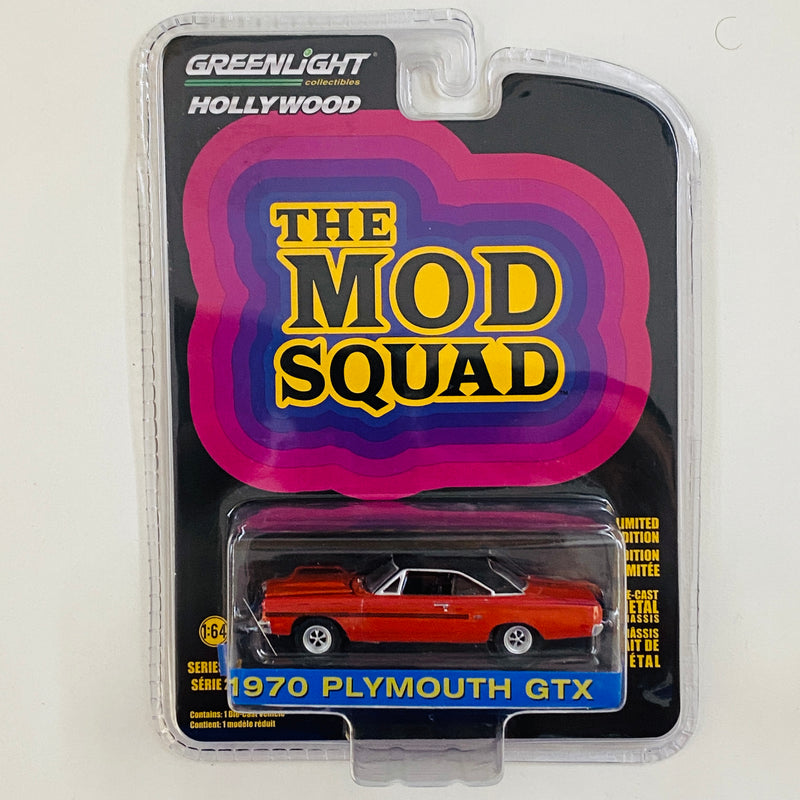 2020 Greenlight Hollywood Limited Edition The Mod Squad Patrulla Juvenil 1970 Plymouth GTX rojo Llantas de Goma