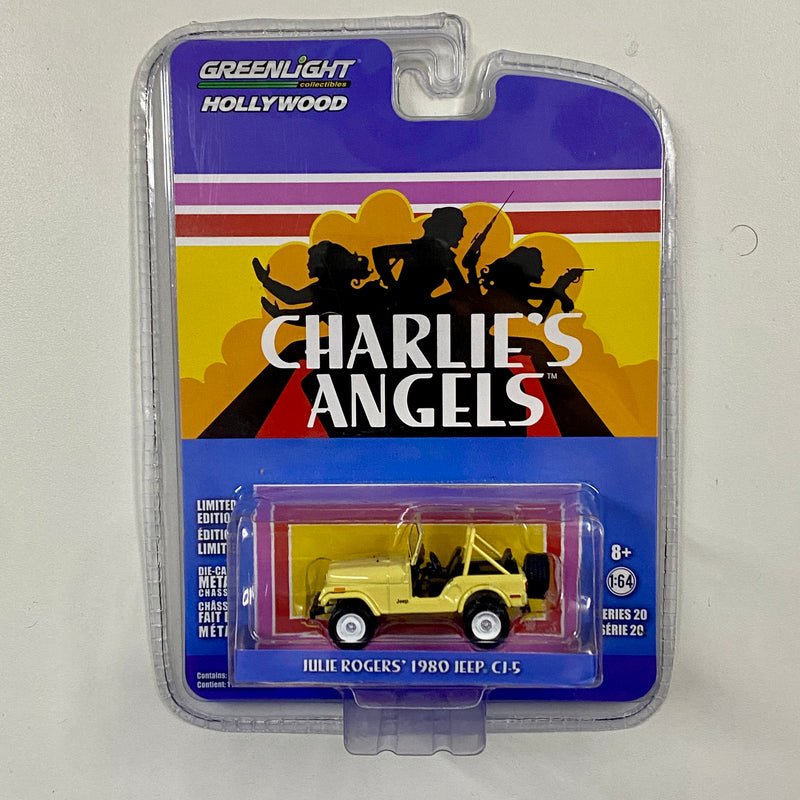 2018 Greenlight Hollywood Limited Edition Charlie's Angels Ángeles de Charlie Julie Rogers 1980 Jeep CJ-5 beige Llantas de Goma